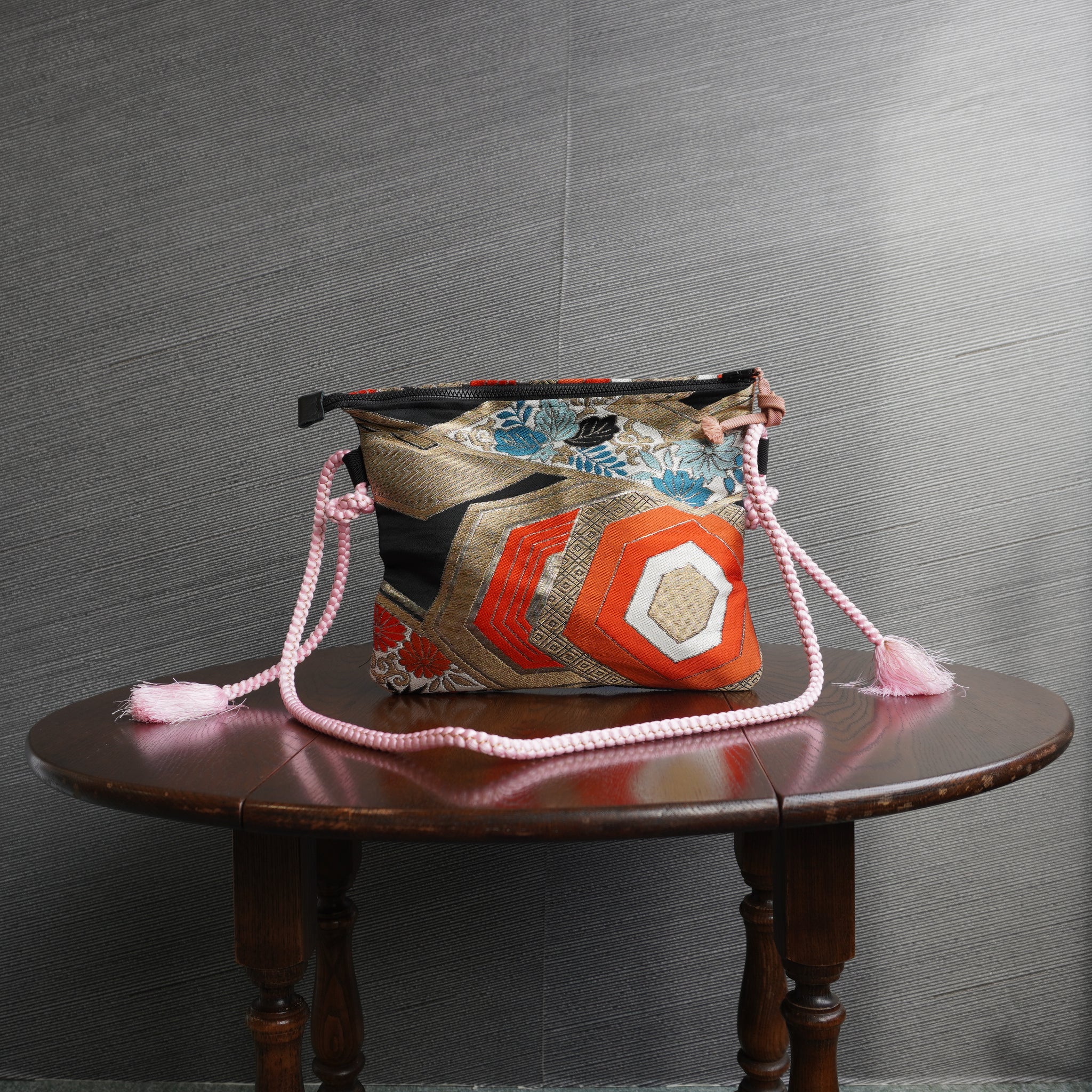 Pouch Made with Kimono Obi K008
