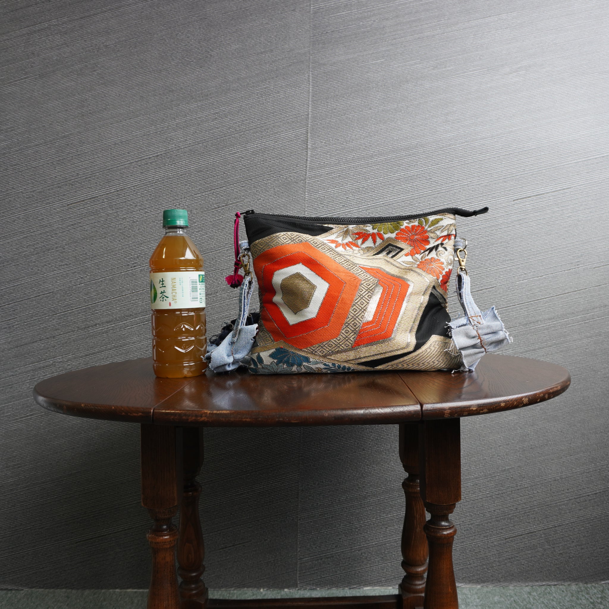 着物帯を使用したポーチ　K005