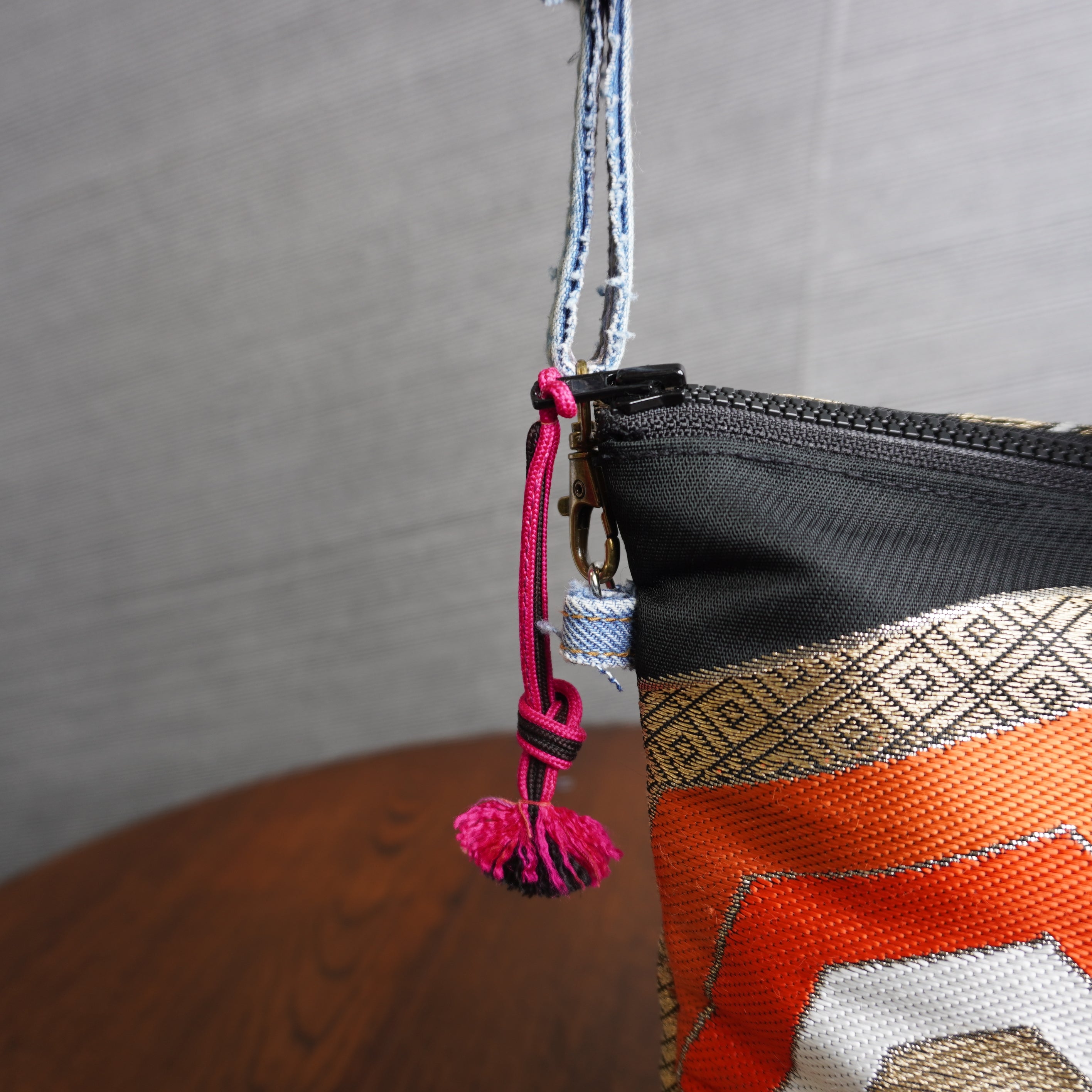 着物帯を使用したポーチ　K005