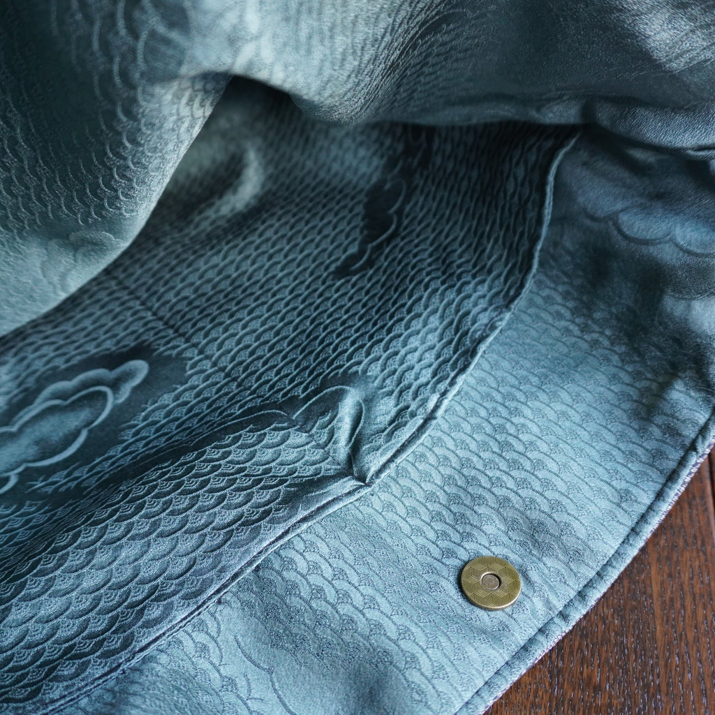 上質な着物リメイク　アップサイクルバッグ　レザーバッグ　K030