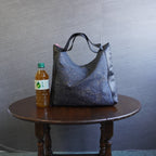 上質な着物リメイク　アップサイクルバッグ　レザーバッグ　K003