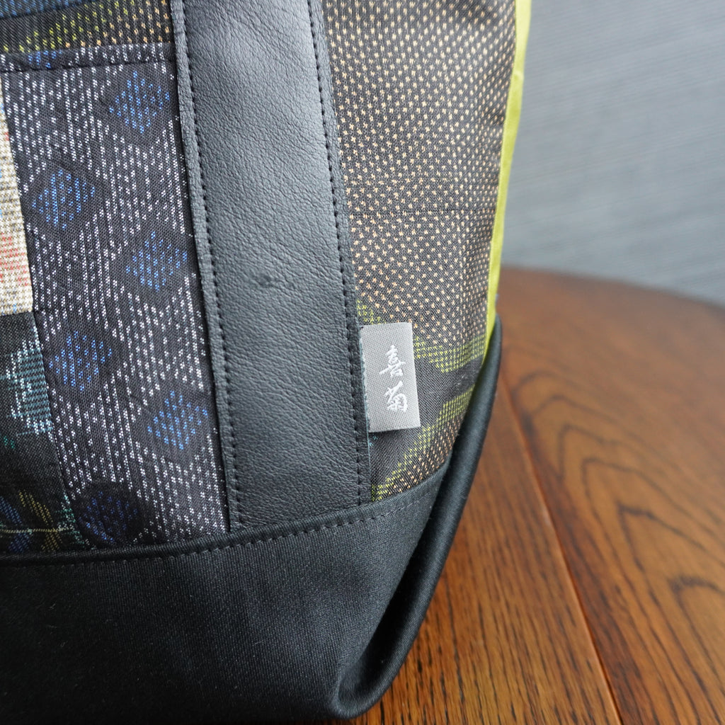 上質な着物リメイク　アップサイクルバッグ　レザーバッグ　K144