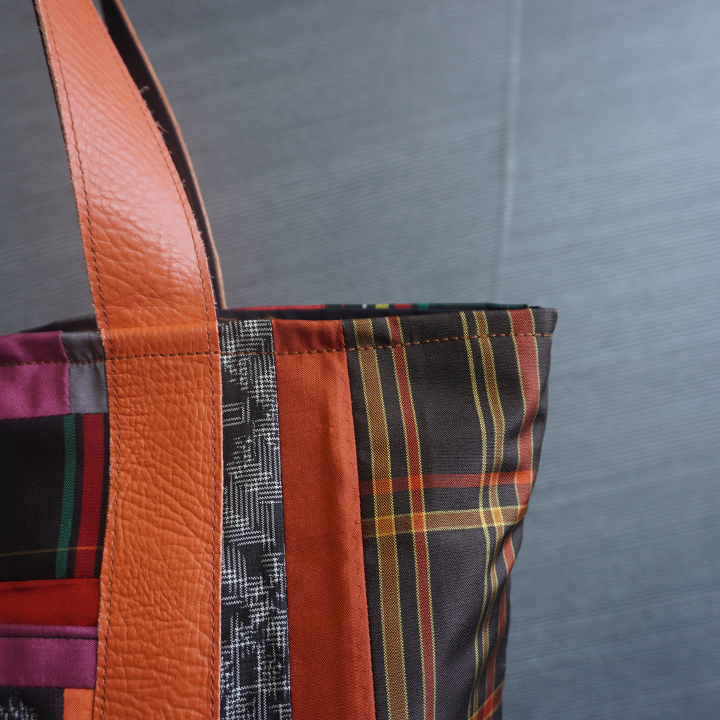 パッチワーク仕様のトートバッグ K167