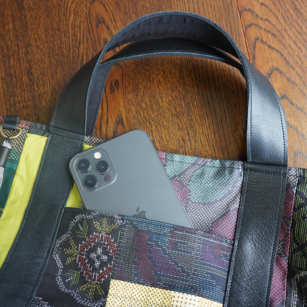 パッチワーク仕様のミニトートバッグ K169