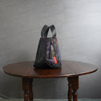 上質な着物リメイク　アップサイクルバッグ　レザーバッグ　K170