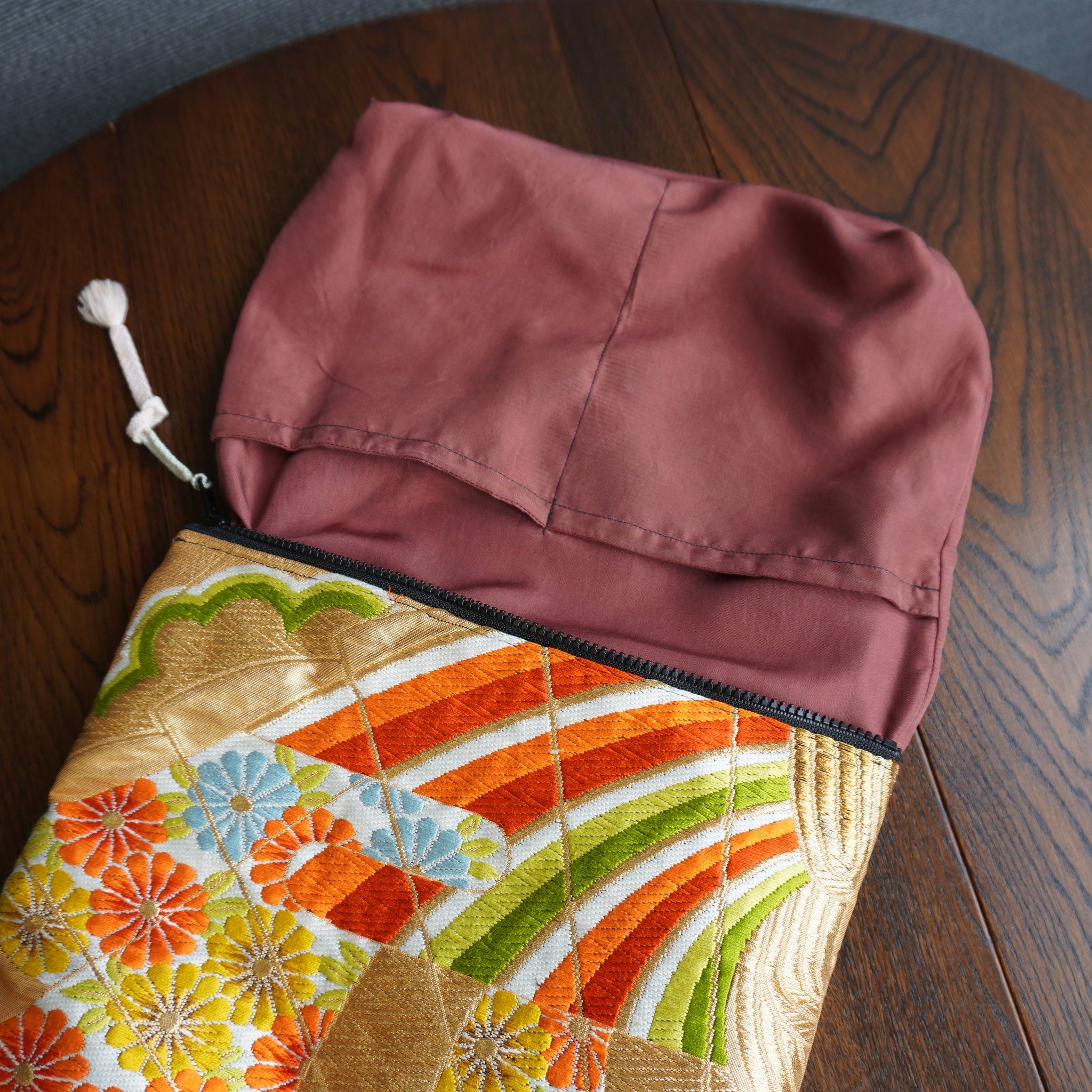 着物帯を使用したポーチ　K155