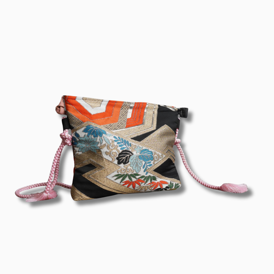 Pouch Made with Kimono Obi K008