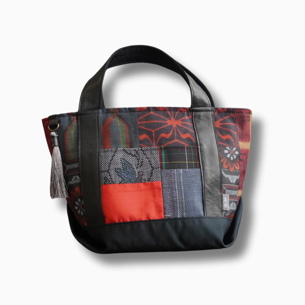 パッチワーク仕様のミニトートバッグ K159