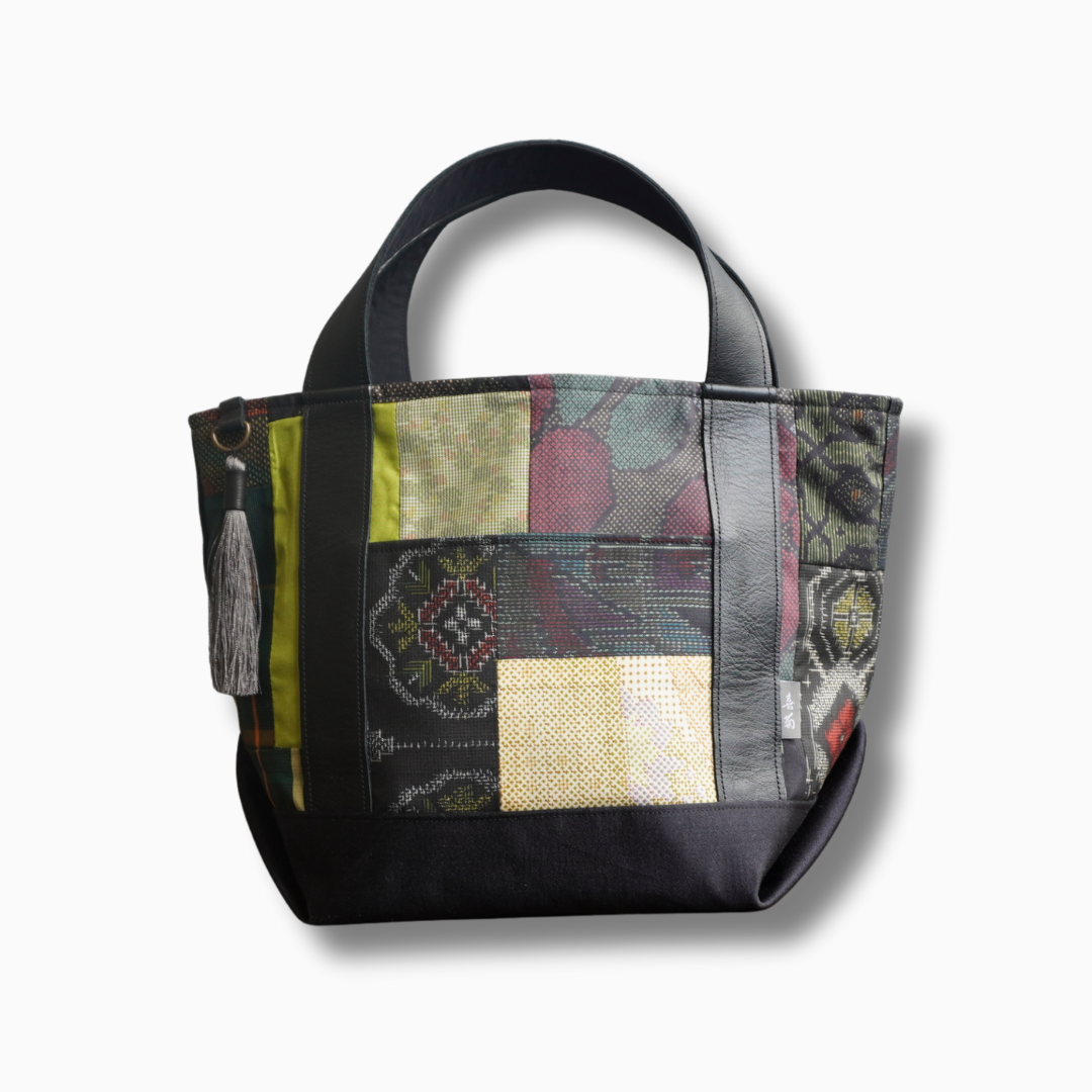 パッチワーク仕様のミニトートバッグ K169