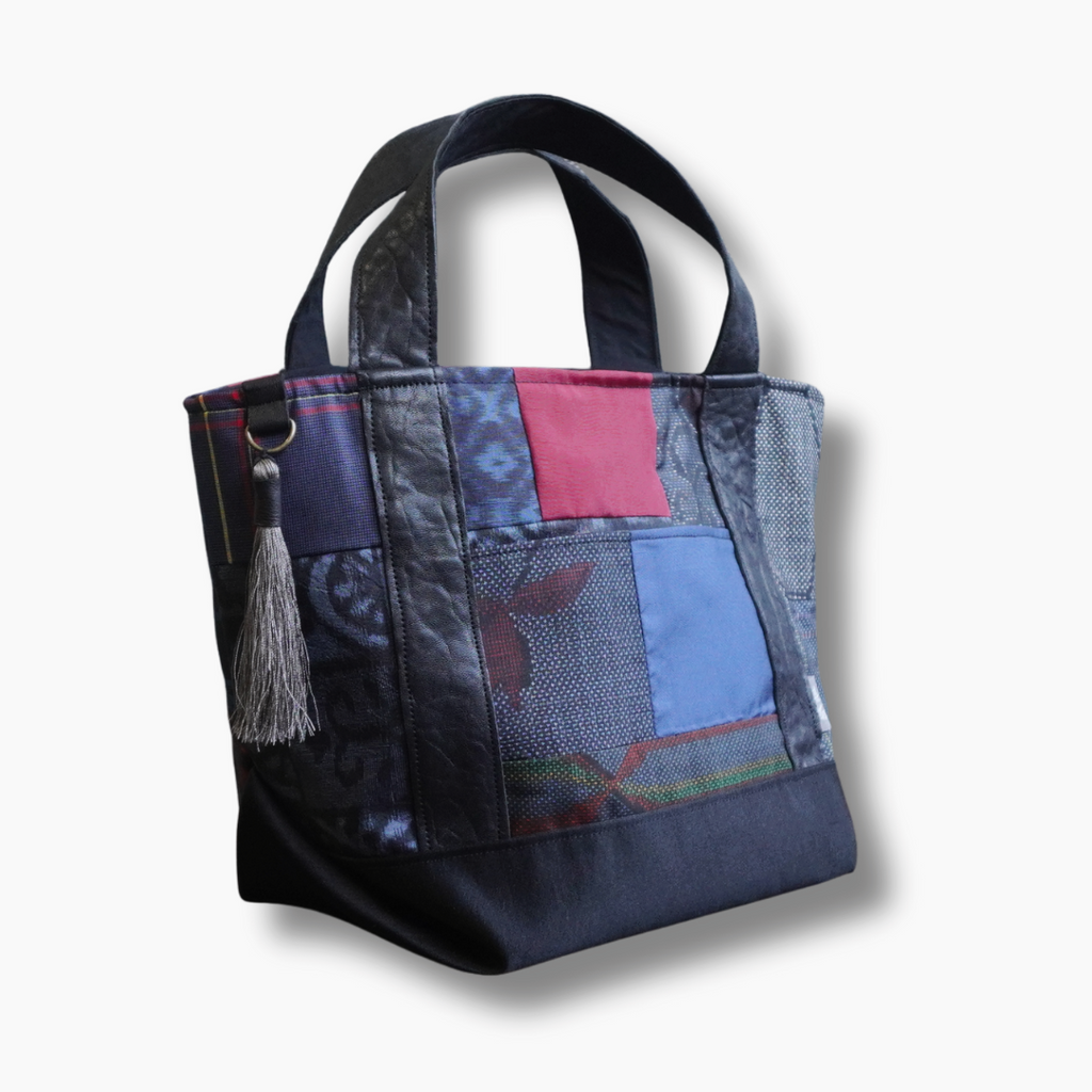 パッチワーク仕様のミニトートバッグ K181