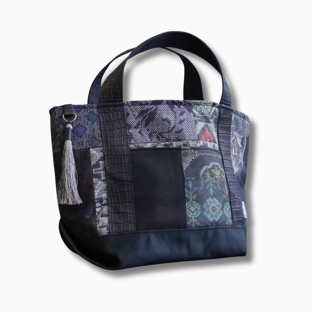 パッチワーク仕様のミニトートバッグ K184