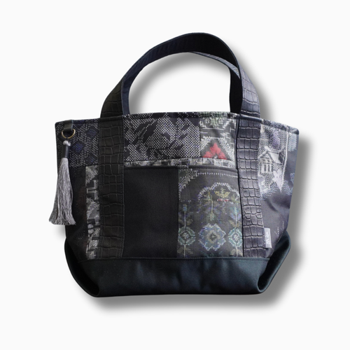 パッチワーク仕様のミニトートバッグ K184