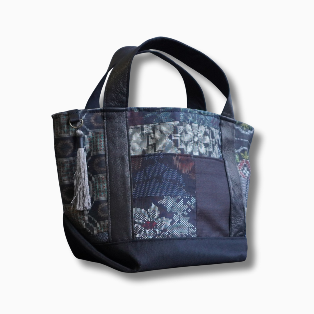 パッチワーク仕様のミニトートバッグ K186