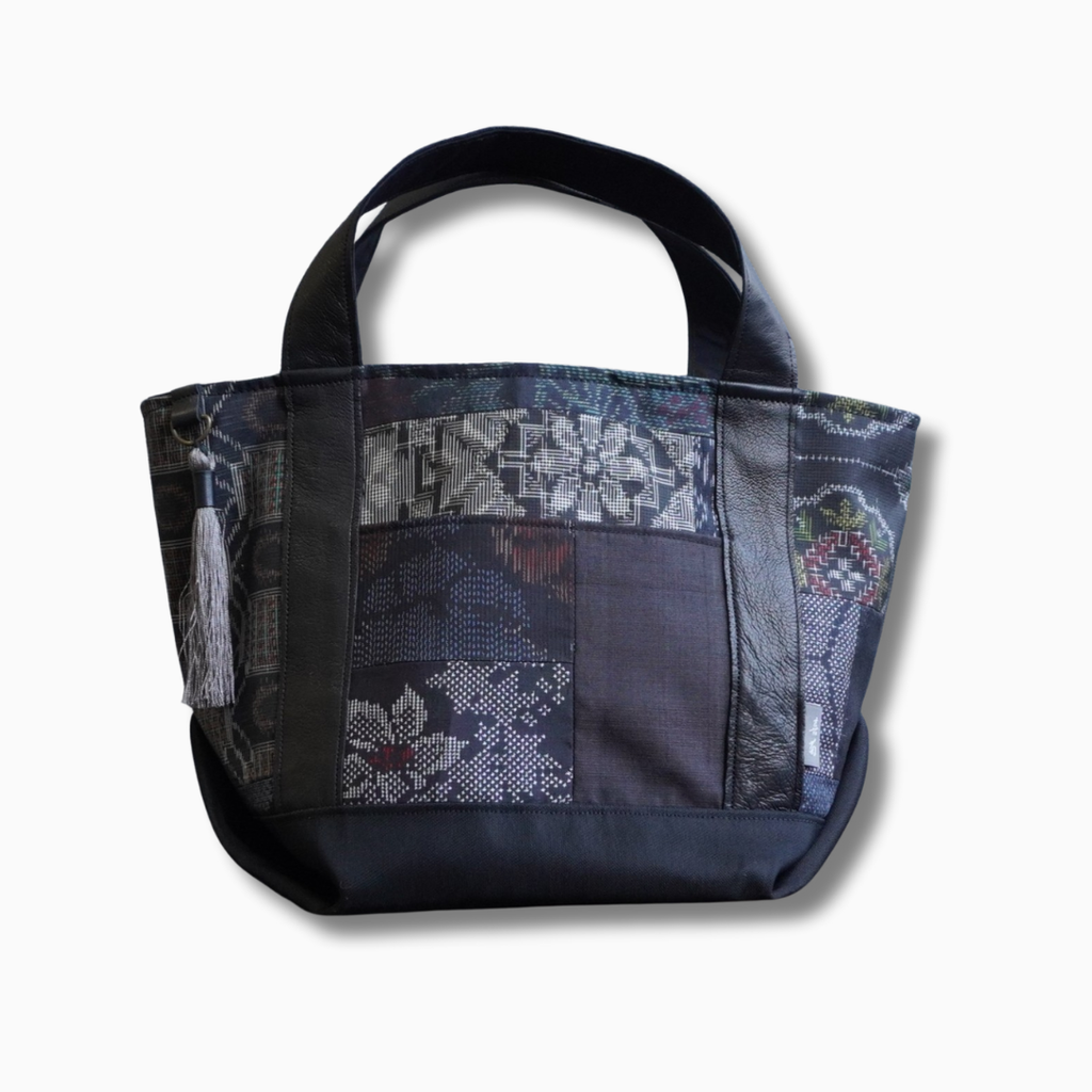 パッチワーク仕様のミニトートバッグ K186