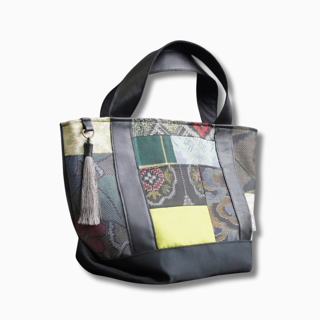 パッチワーク仕様のミニトートバッグ K193