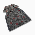 大島紬を使用した黒色のワンピース K200