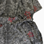 大島紬を使用した黒色のワンピース K200