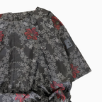 大島紬を使用した黒色のワンピース K200