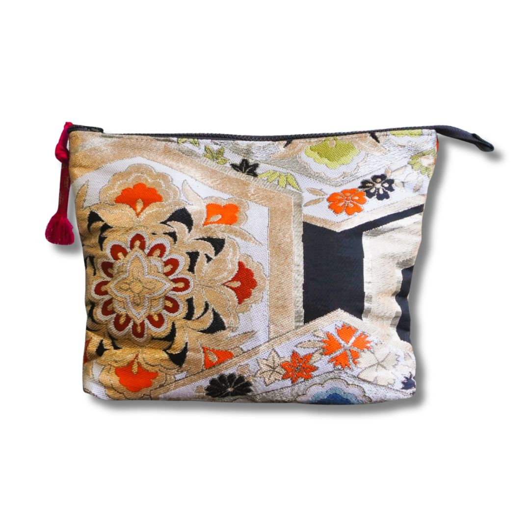 着物帯を使用したポーチ　R254