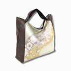 上質な着物リメイク　アップサイクルバッグ　レザーバッグ　R280