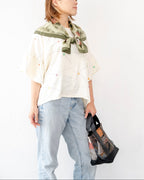 パッチワークバッグ　レザーバッグ K108