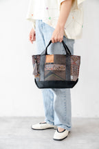 パッチワークバッグ　レザーバッグ K108