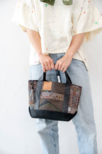 パッチワークバッグ　レザーバッグ K108