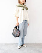 オフホワイト　やわらかシルクトップス　ふんわり袖とやさしい着心地K123